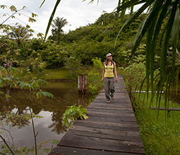 Tourist in the Pacaya Samiria fauna lodge